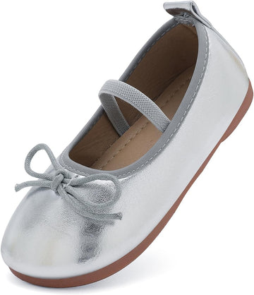 Toddler Girls Dress Shoes Mary Jane Flats Bow Flower Loafers