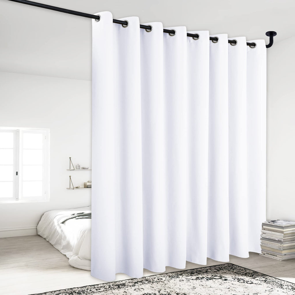 Patio Door Curtain Panel - (120 inches Wide, Pure White, 1 Piece) Nursery & Infant Care Drape, Extra Long 84 inches