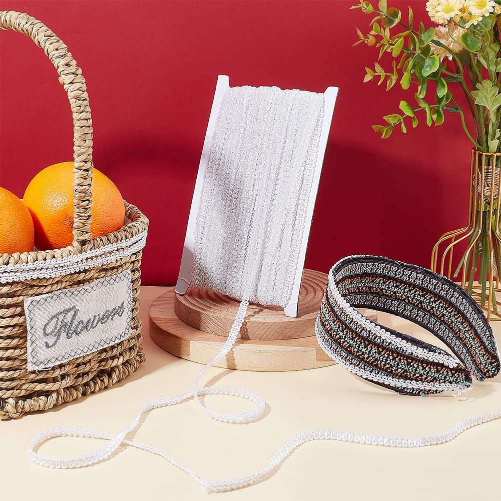 White Braid Trim, 1/4 inch Lace Ribbon Polyester - 27 Yards