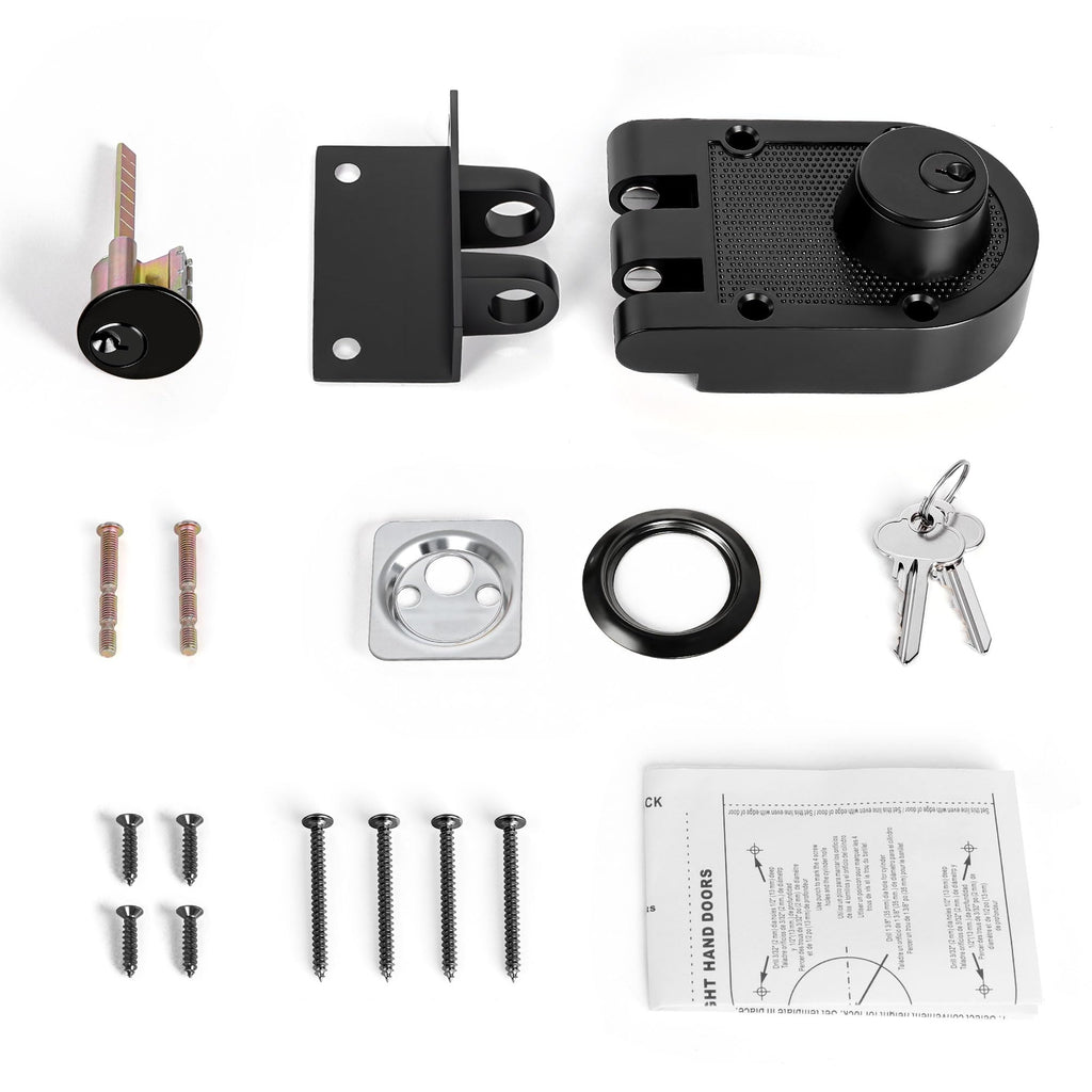 Jimmy Proof Deadbolt Lock, Keyed Entry Lock (Matte Black-Double Cylinder)