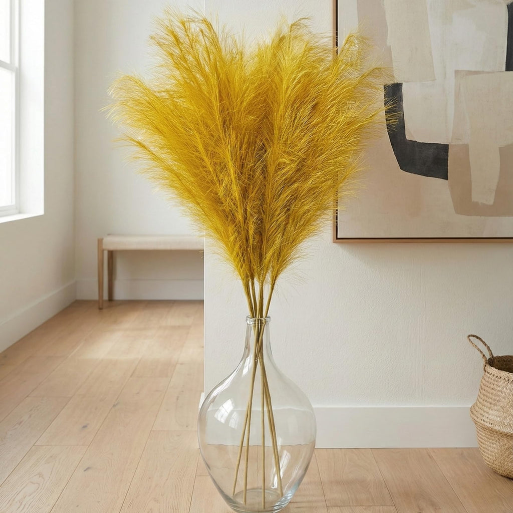 Large Clear Glass Vase for Floor, 15" Tall