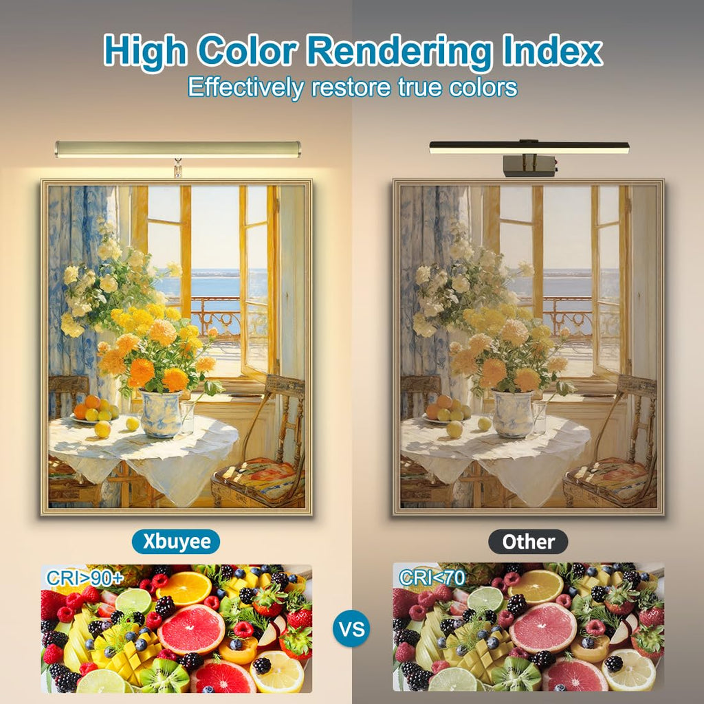 14 inch Plug in LED Picture Lights for Wall, Antique Brass