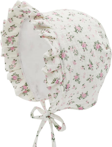 Baby Girls Bonnet Ultra Soft Double Layer Bonnet Cap Adjustable Hats