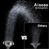 Shower Head High Pressure Rain Fixed Showerhead 5-Setting with Adjustable Metal Swivel Ball Joint