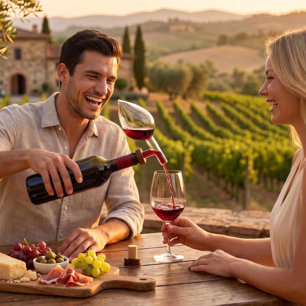 Italian Wine Aerator Pourer, In-Bottle Drip-Free Decanter Red & White Wine