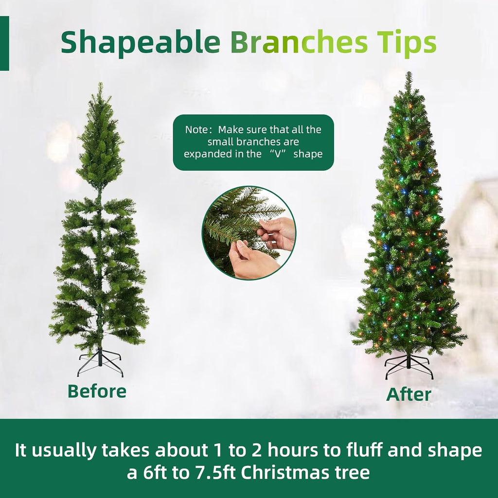 Pre-Lit Slim Christmas Tree Douglas Fir