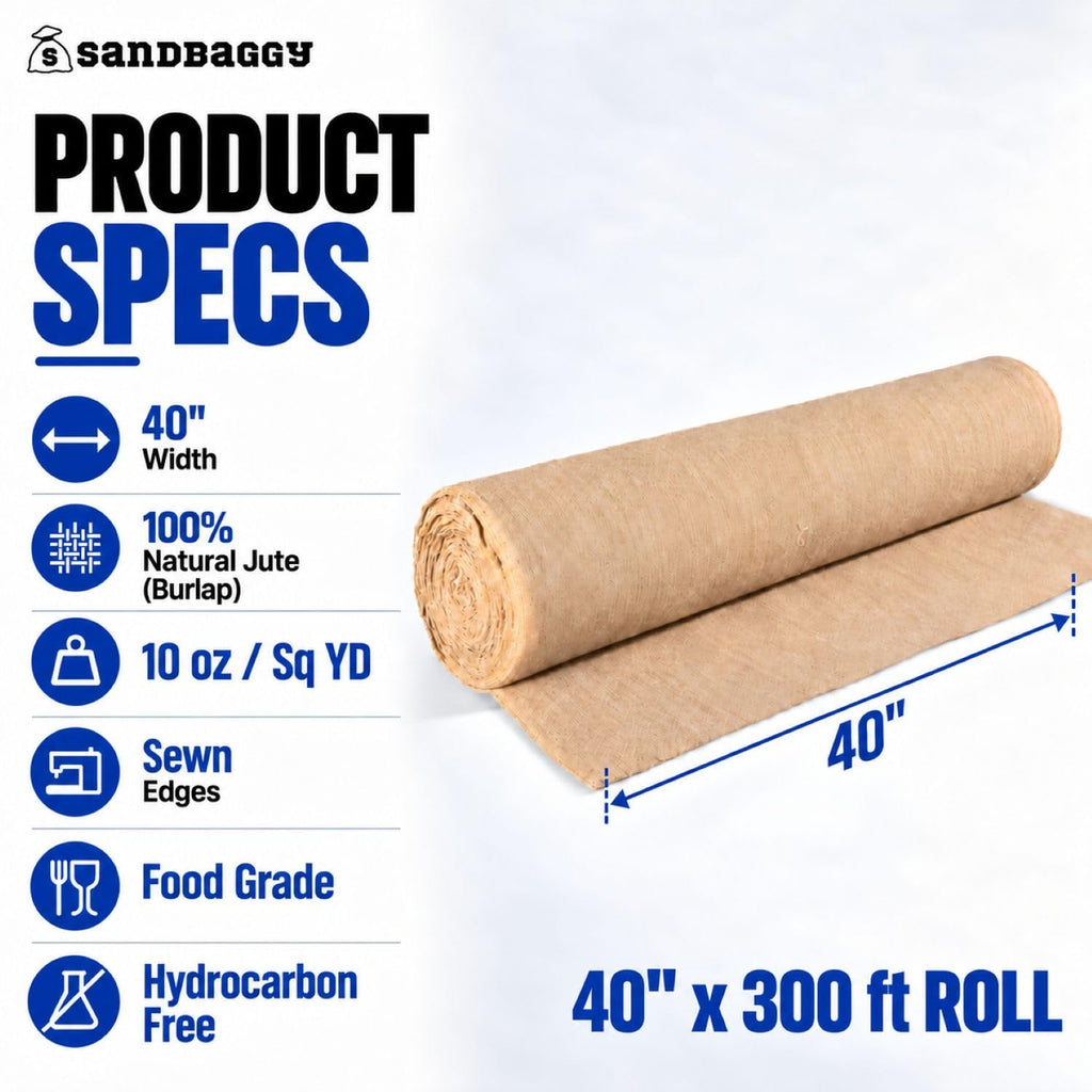 Burlap Fabric Roll | 40 Inch by 300 ft | Great for Garden, Yard, Wedding, Craft, Decorating Tables | Constructed from