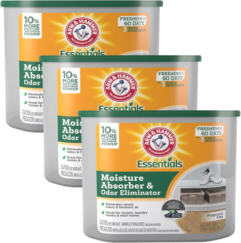Essentials Disposable Moisture Absorber and Odor Eliminator Tub, Fragrance Free, 1 lb.