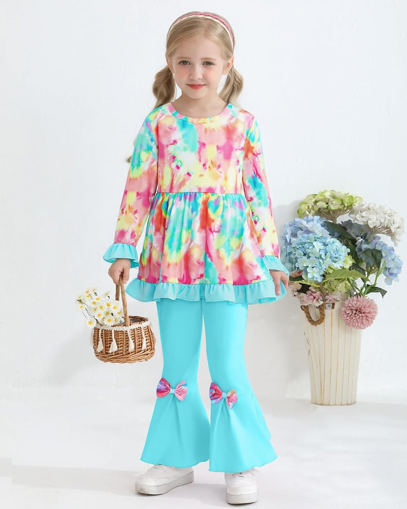 Toddler Girl Clothes Fall Outfit Floral Top Flare Pants Set