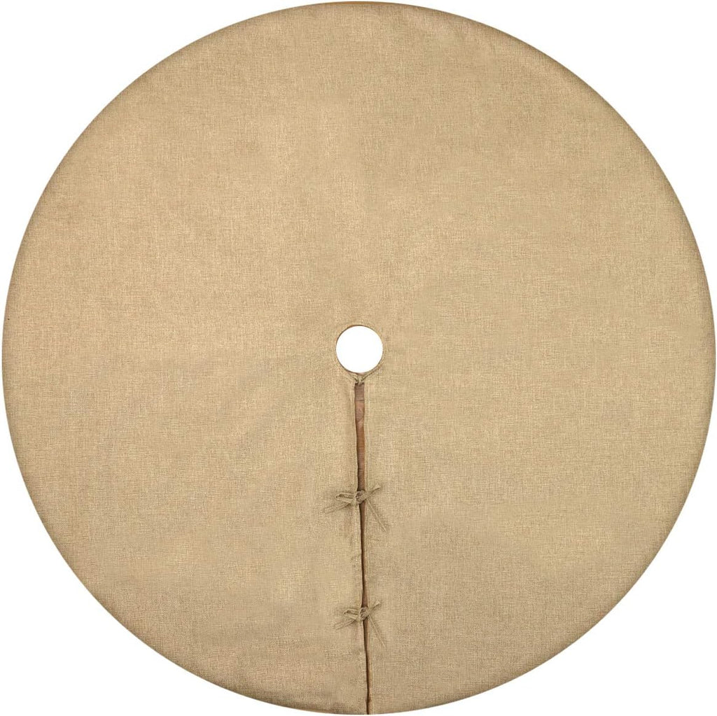 Burlap Fall Christmas Tree Skirt, 48'' Large Jute Linen Tree Decorations