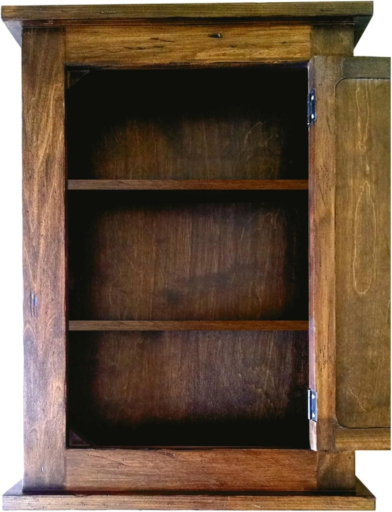 Dijkoo NUOTIRUIS Primitive Mission Medicine Cabinet/Surface Mount/Distressed Medium Finish/Solid Wood & Handmade C