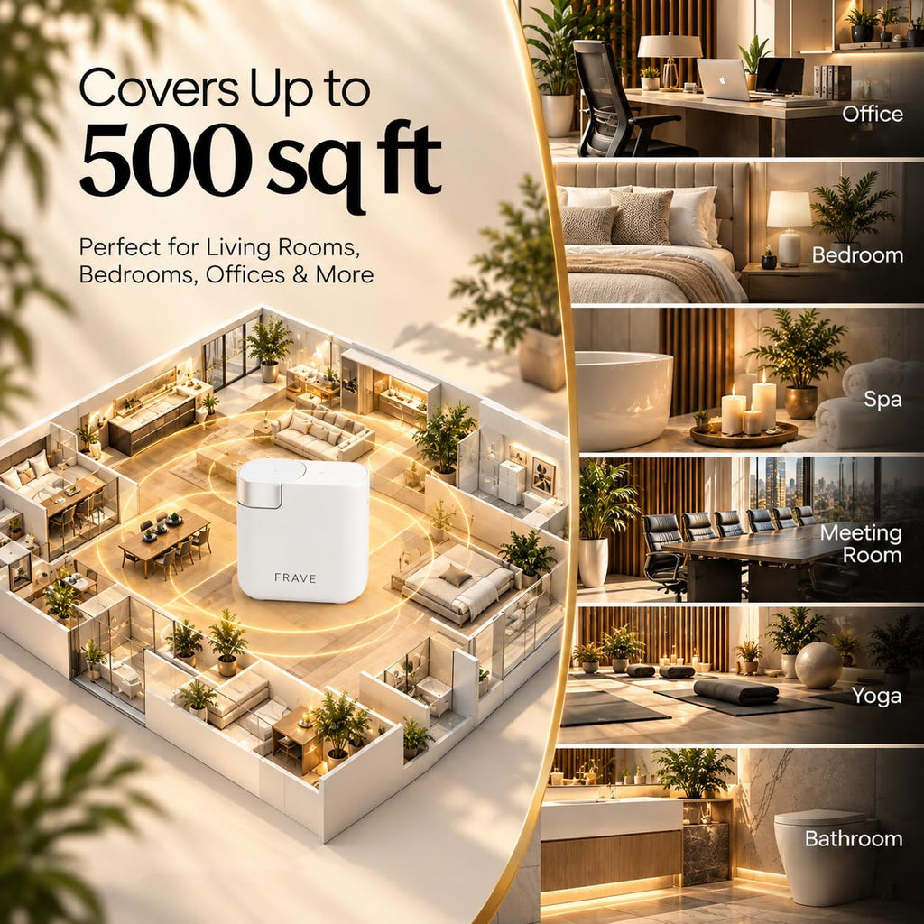 Air Lux Diffuser, Plug-in Waterless Diffuser for Essential Oil, Smart Bluetooth App Control, Covers Up to 500 sqft