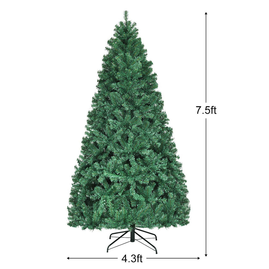 7.5ft Pre-lit Christmas Tree with 1346 PVC Tips, 400 Lights