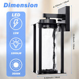 LED Dusk to Dawn Outdoor Light Fixtures - 2 Packs Modern Porch Lighting with Attractive Glass