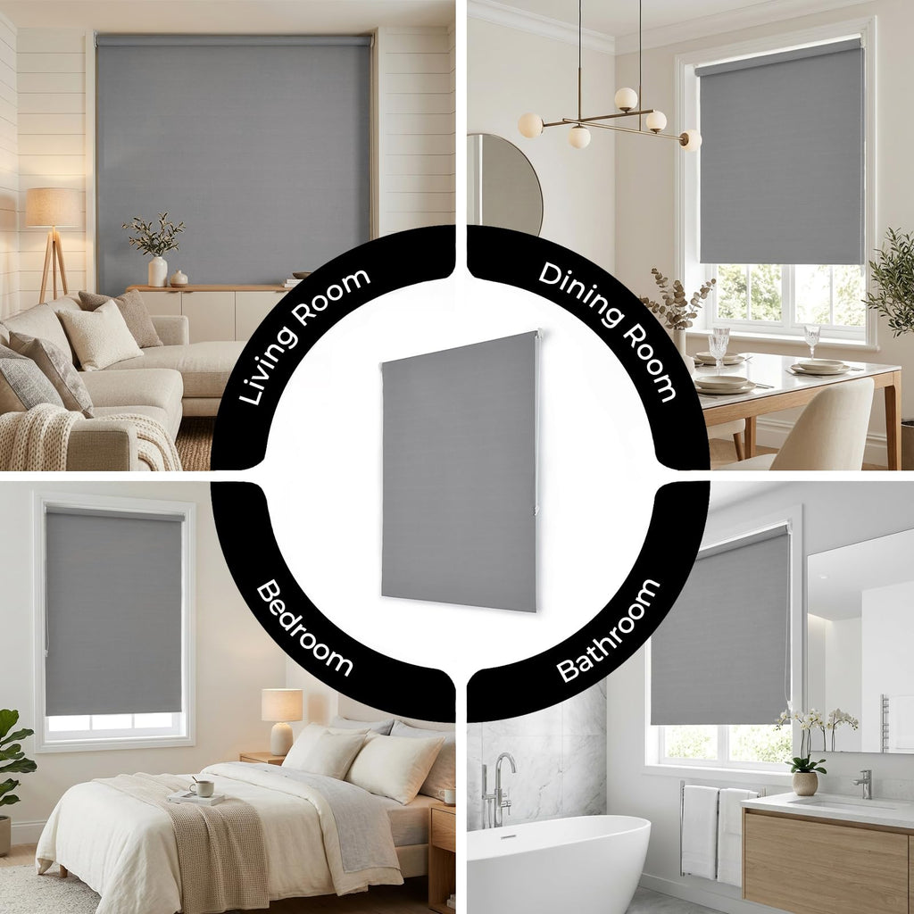 Blackout Roller Shades Blinds for Windows Grey