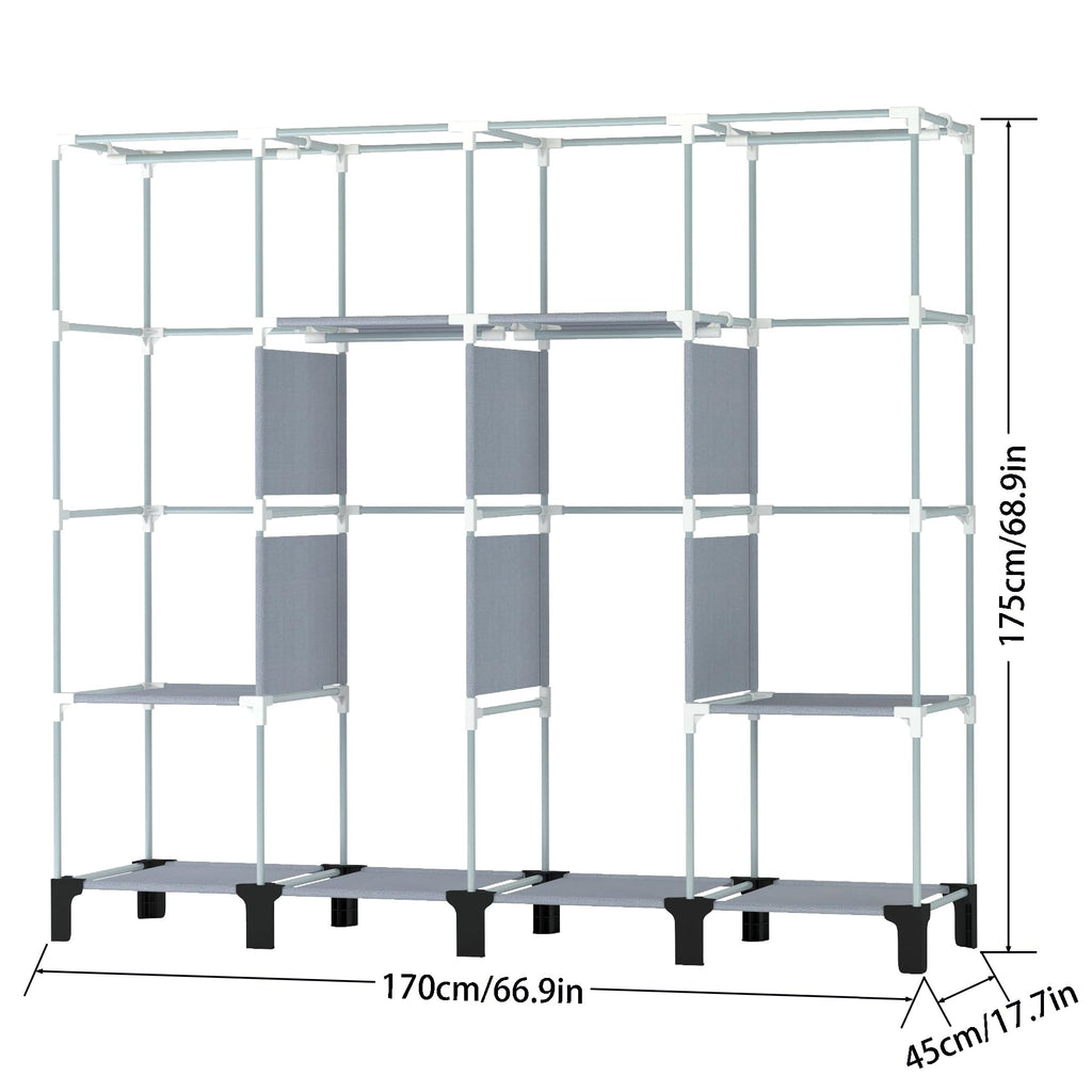 Portable Closet , 67" H x 67.7" H (Black, X-Large)