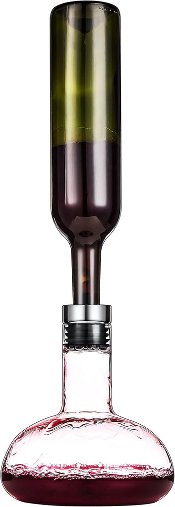 Circulation Wine decanter 50oz Wine Carafe with lid,100% Hand Blown Crystal Aerator decanter,Superior Red Wine