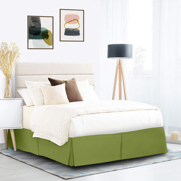 Pleated Bed Skirt California King Size with 19 Inches Drop - 72 x 84 Inches Egyptian Cotton 1000 Thread Count Bed