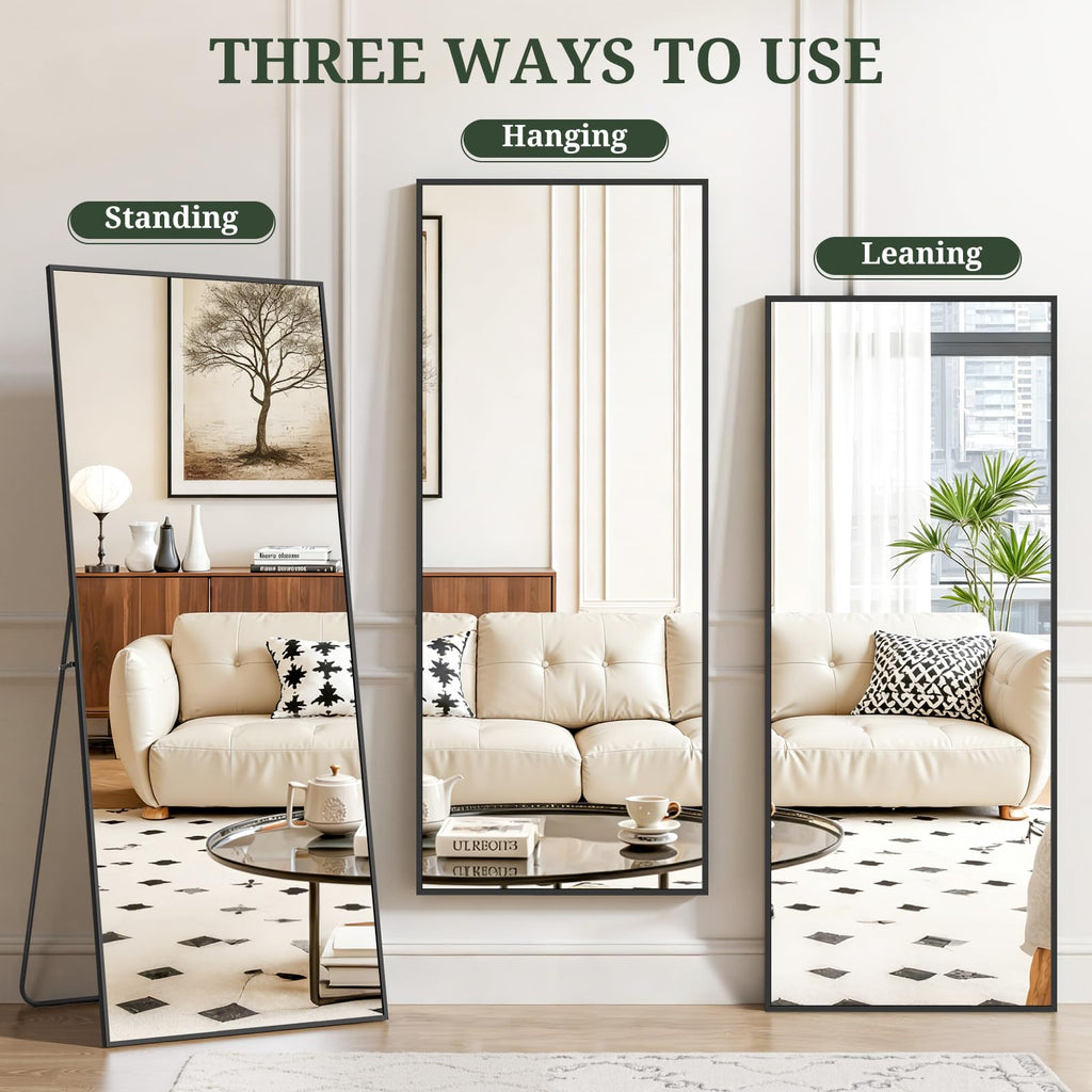 Mirror Full Length 65"x24", Rectangle Full Body Floor Mirrors with Stand