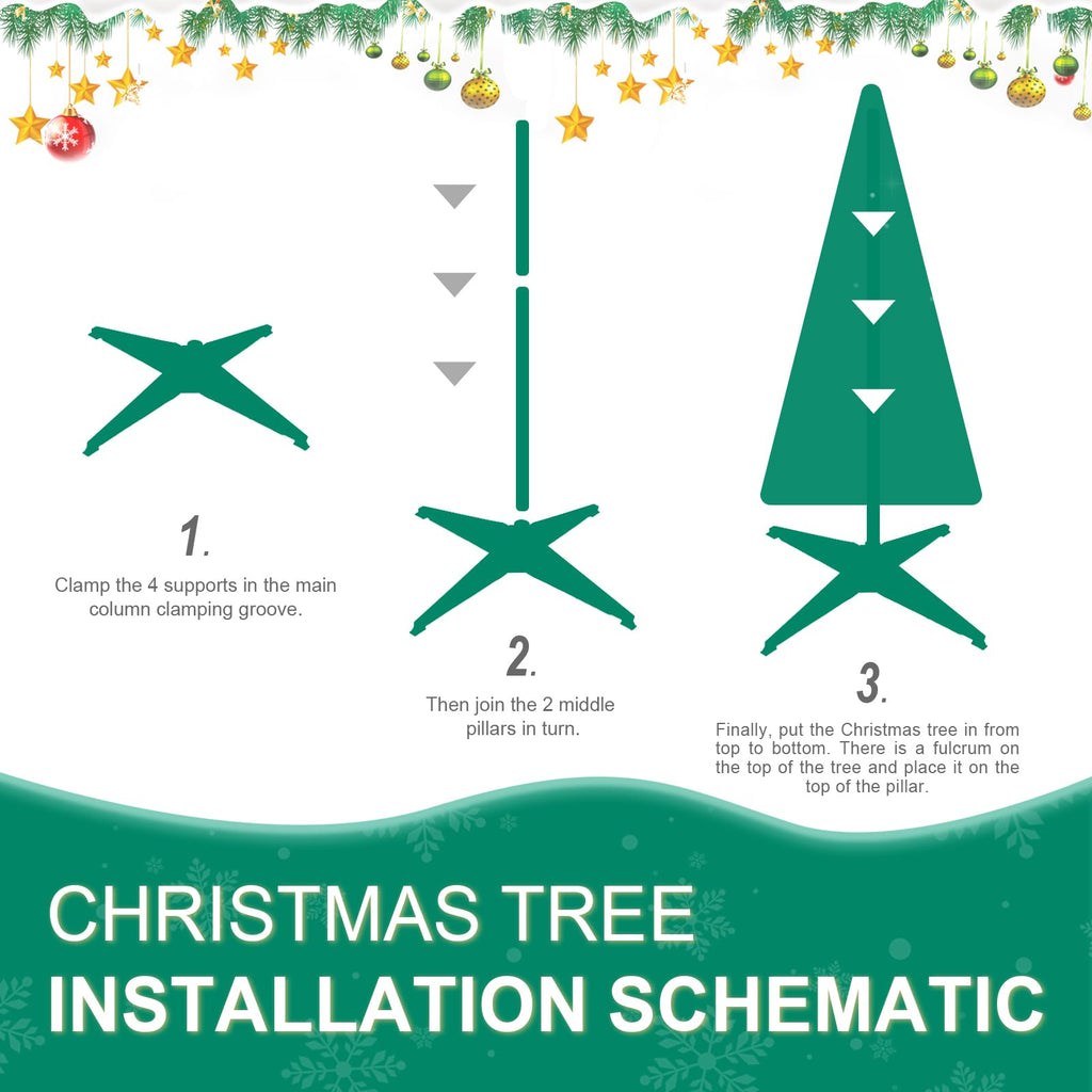 6ft Pop Up Artificial with Lights, Decorated Prelit Collapsible with 150 Warm White Lights, Pull Up Xmas Trees for