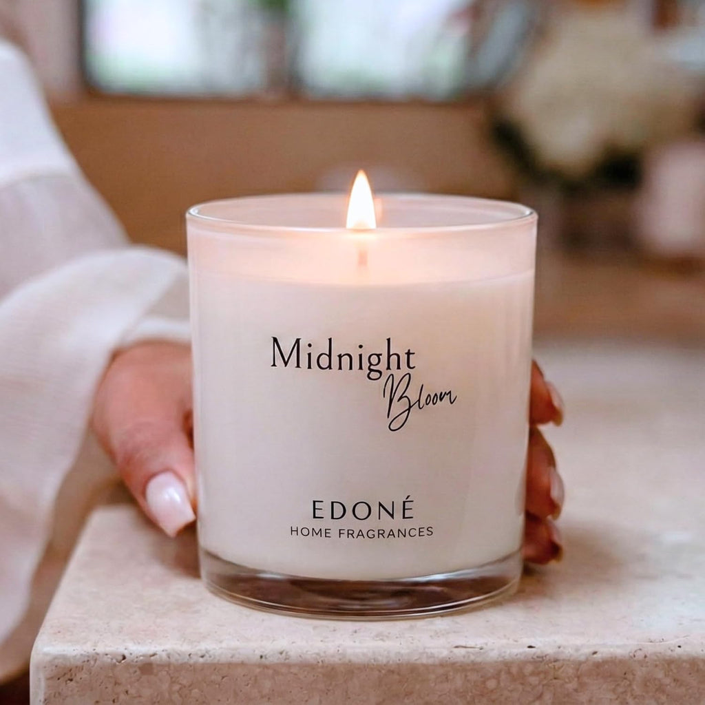 Midnight Bloom Premium Scented Candle, Myrrh & Oud, 8 oz, Designed in Rome,100% Soy Wax Jar Candle, 45+ Hour Burn - Set of 8