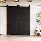 60"(Double 30") x 84" Sliding Barn Door, MDF, with Waterproof Surfac, DIY Assemble, Pre-drilled Barn