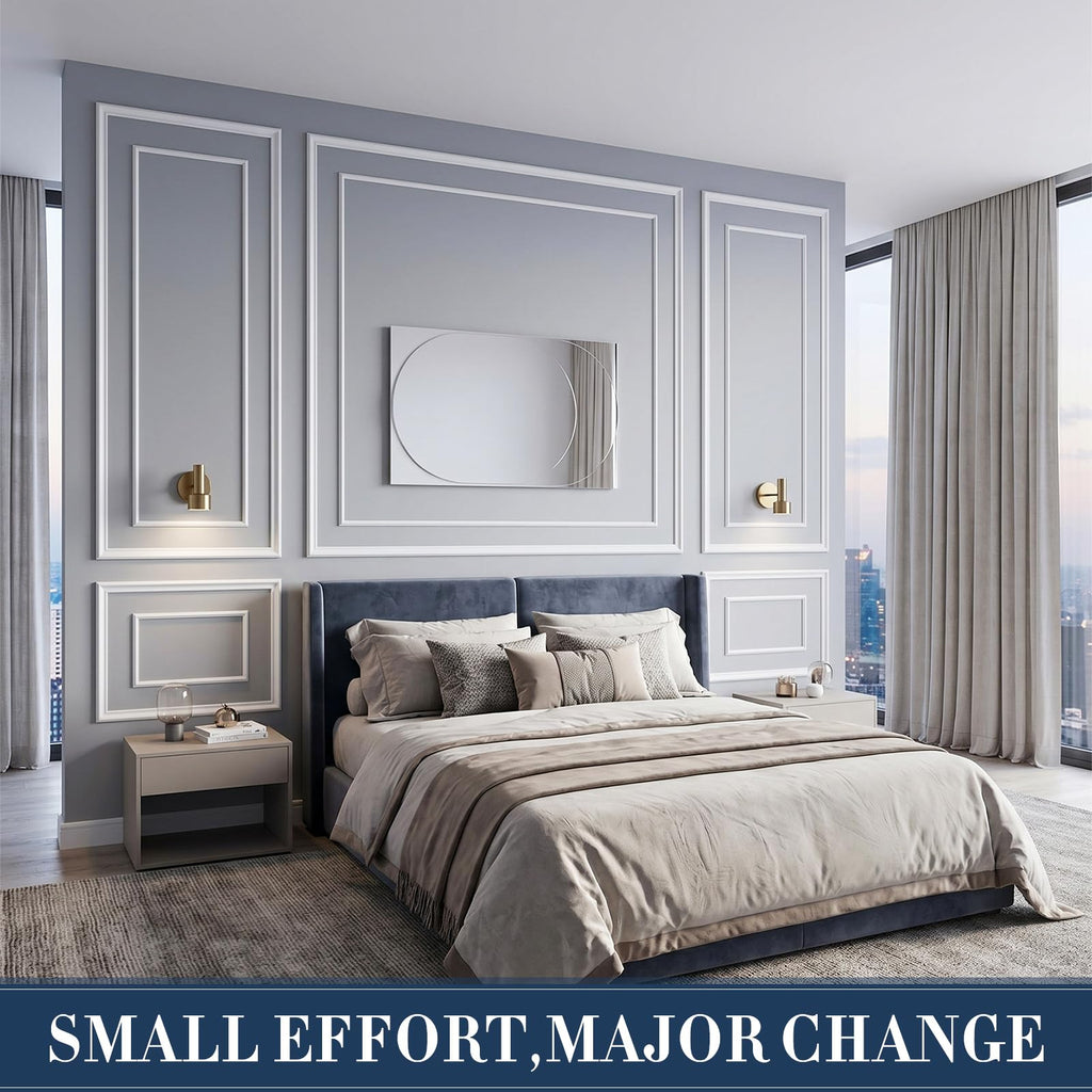 6 Pcs Pre Cut Wall Molding Set, Excludes Adhesives(Classic)
