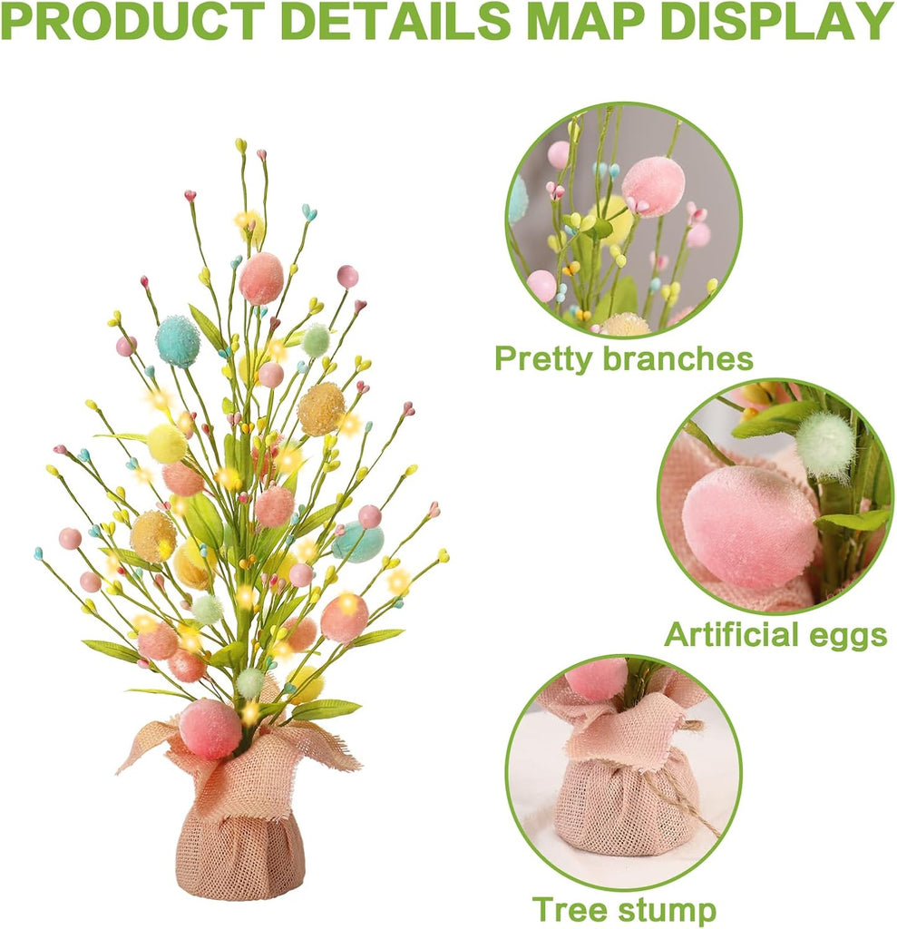 18Inch Easter Egg Tree Decorations Tabletop Spring Indoor Decor