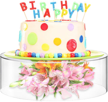 11.8 Inch Clear Acrylic Cake Stand, Round Cylinder Display Riser Dessert Cupcake Holder with Hollow Bottom Removal