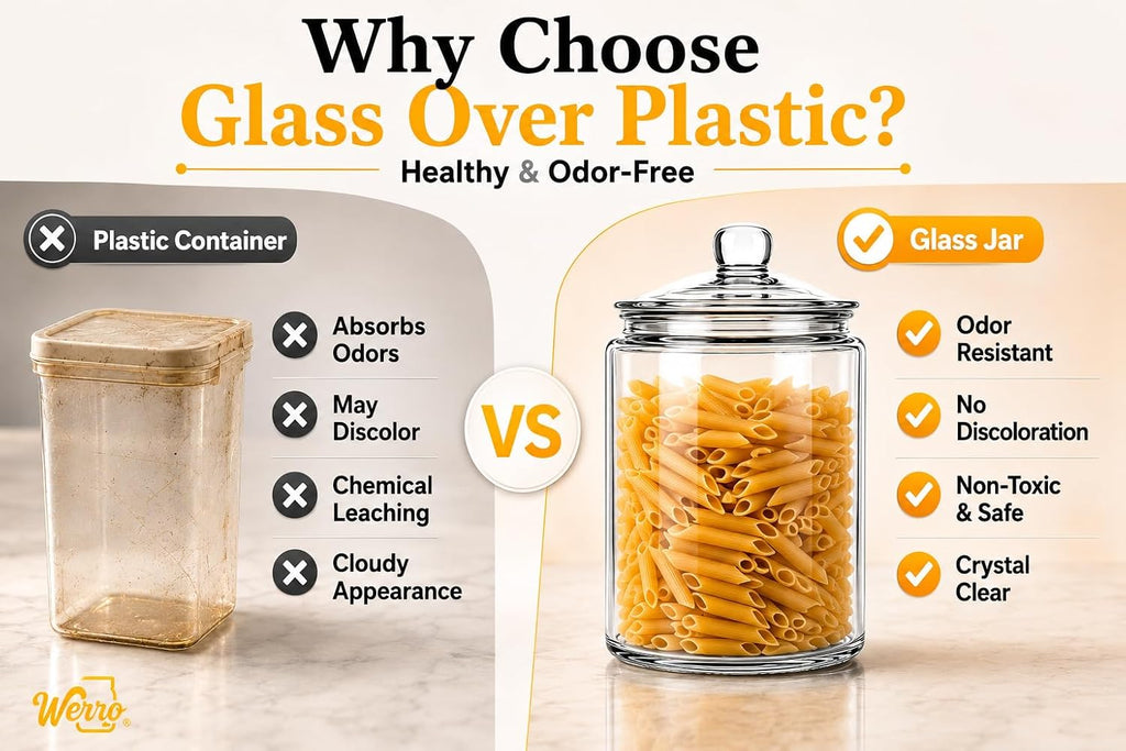 1 Gallon Glass Cookie Jar With Airtight Lid, Large Glass Jar With Lid -Extıra Gasket- Glass Storage Containers