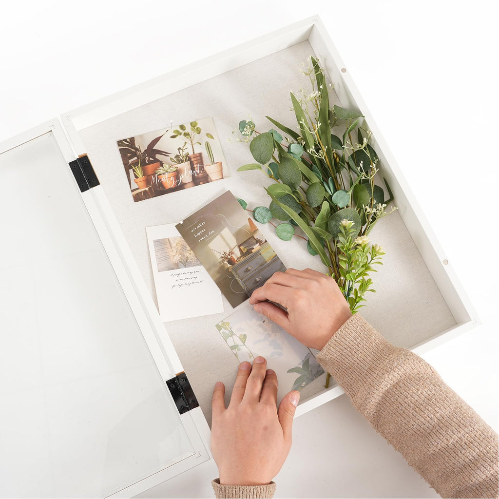 16x20 Shadow Box Wood Picture Frame, 2.16 Deep, Real Glass, White