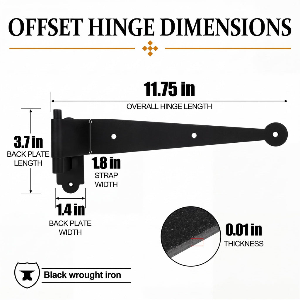 8 Pcs Steel Blind Shutter Hinges Black Pintle Strap Hinge Set