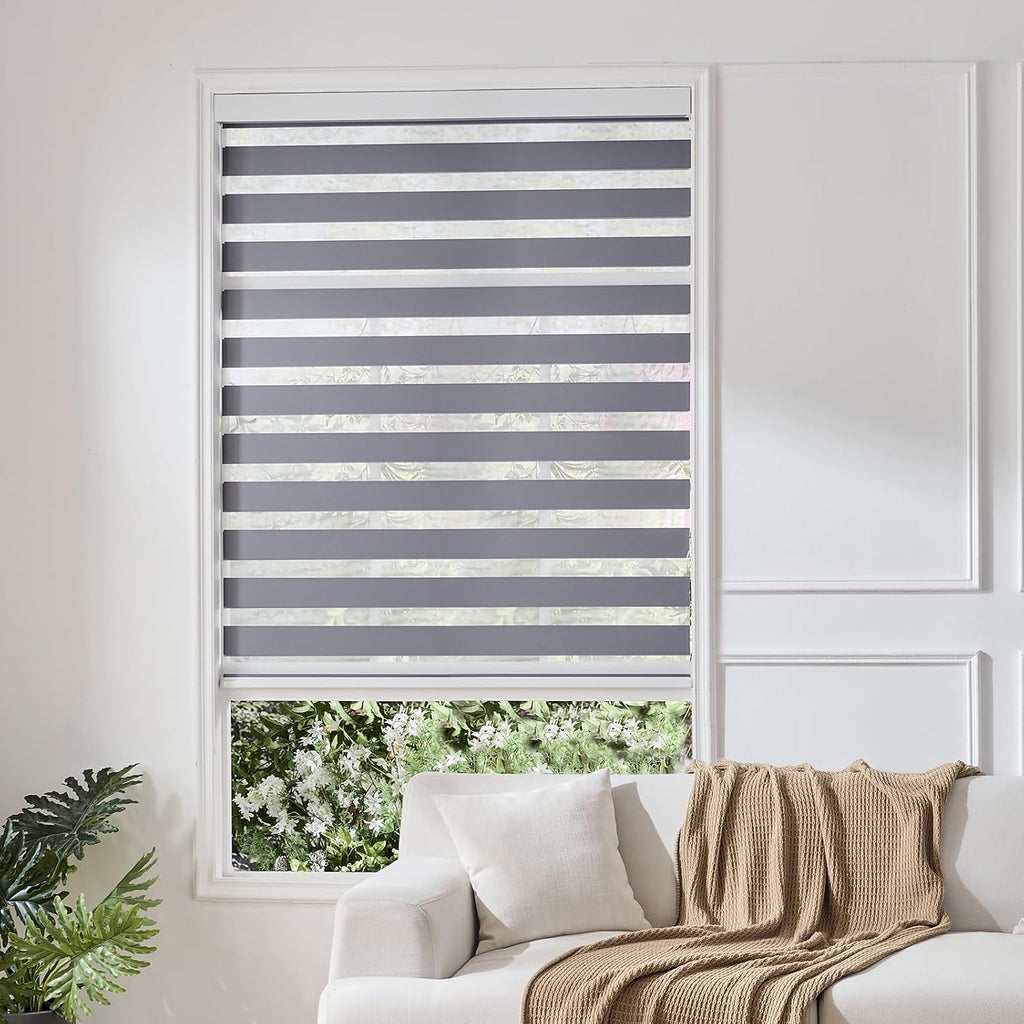 Zebra Roller Shades, Zebra Blinds for Window, Window Blinds, Light Control Light Filtering for Day and Night, 24''W X