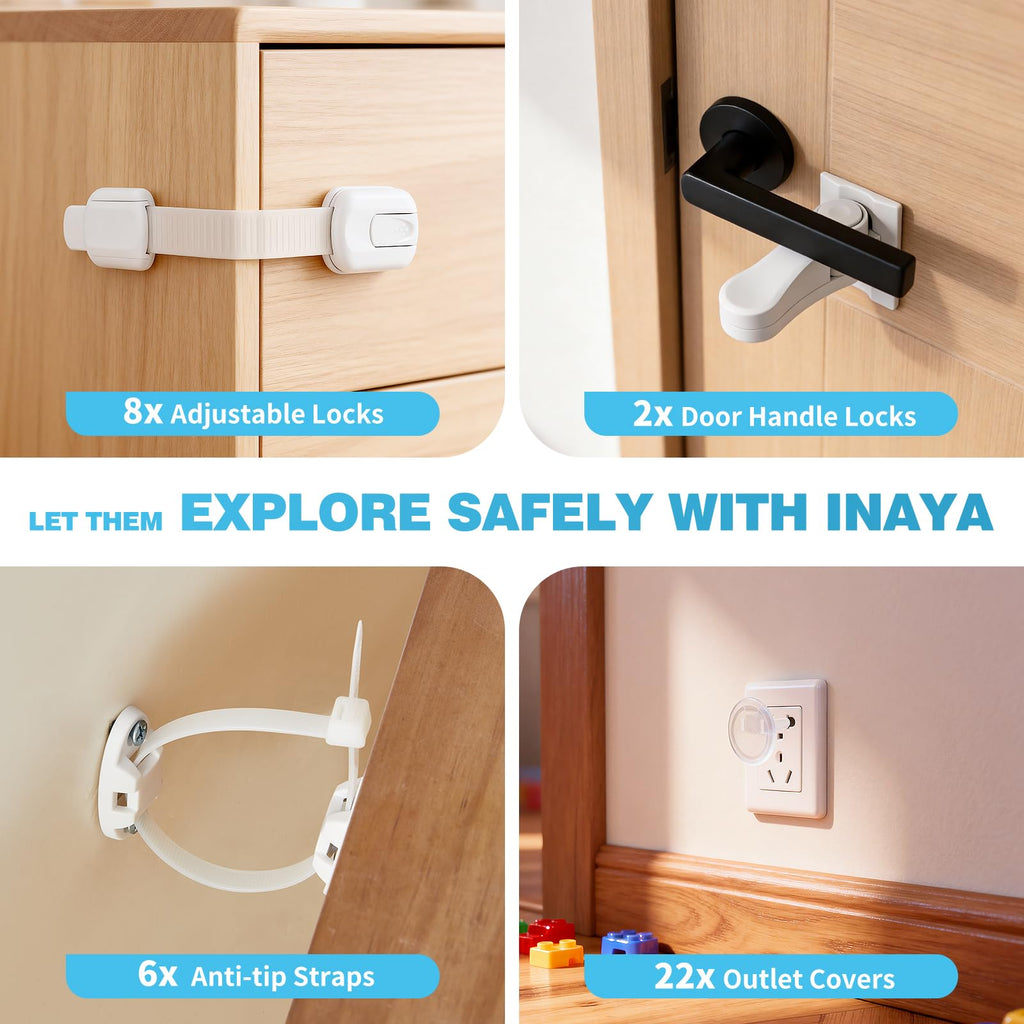 Baby Proofing Kit Basic 38pc - Cabinet Locks & Outlet Covers & More