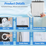 Portable Washing Machine 30Lbs Capacity Washer and Dryer Combo 2 In 1 Compact Twin Tub Laundry Washer (19Lbs) &