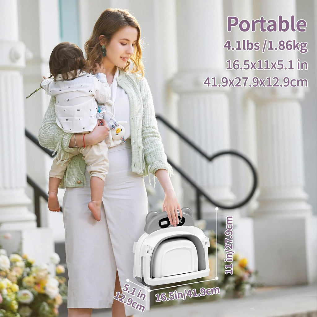 Collapsible Baby Bathtub for Newborn to Toddler (0-18 Months) - Foldable Baby Bath Tub with Soft Towel, Newborn
