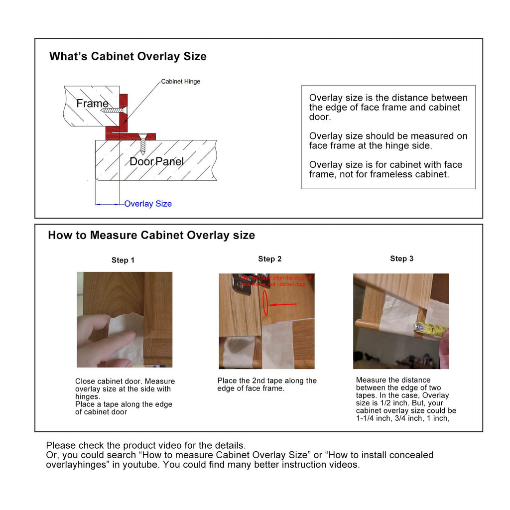 Soft Close Cabinet Hinges, 1/2" Overlay, 2 Pack