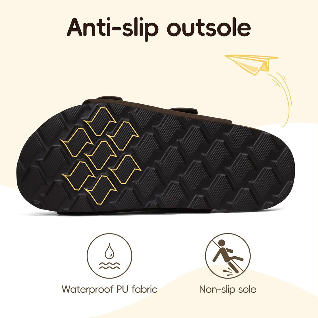 Kids Cork Footbed Slides Sandals Adjustable Buckle Summer Shoes
