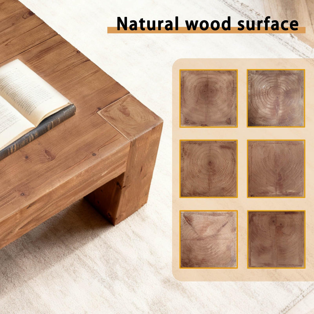 39.37" Solid Wood Square Coffee Table