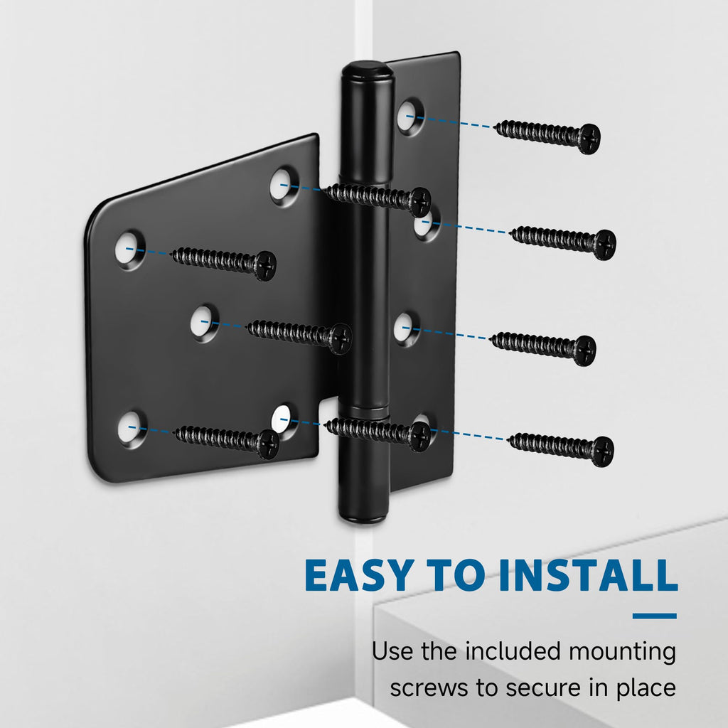 3.5 Inch Heavy Duty Gate Hinges, 10 Pack Black Iron Door Hinges