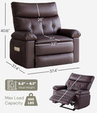 GarveeHome Oversized Recliner Chairs, Classic Manual Leather Recliner