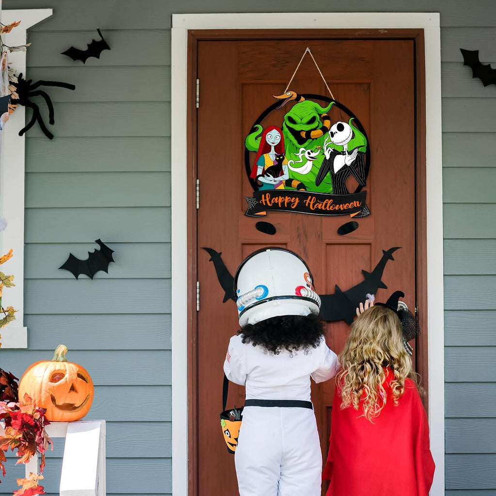 Halloween Nightmare Christmas Decorations Wooden Hanging Door Sign