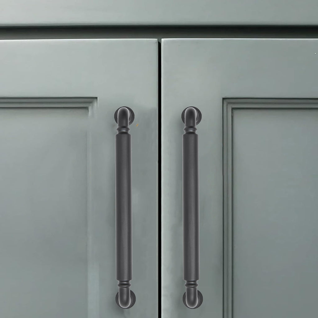 2 Pack 10 Inch Hole Center Matte Black Cabinet pulls Heavy-Duty Solid Cabinet Handle Hardware Suitable for cabinets