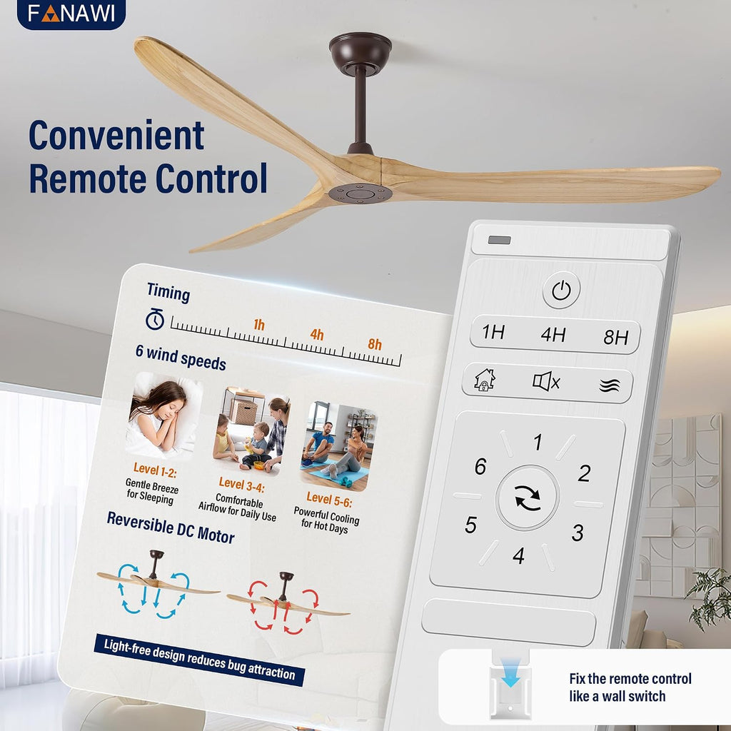 Inspired Maverick Style 72" wood ceiling fan, Oil Rubbed Bronze