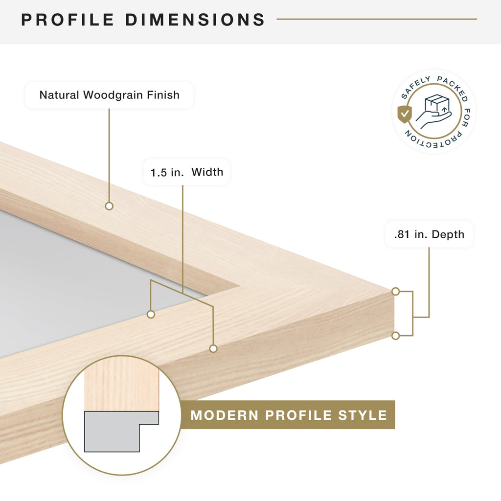 Museum Poster Frame, 24x36, Natural Woodgrain