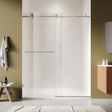 Frameless Shower Door, 44-48" W x 76" H Sliding Shower Door - 5/16"(8mm) SGCC Tempered Glass - Silent Soft-Close