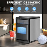 Nugget Ice Maker Countertop - 44LB/Day, Self-Cleaning Portable Ice Machine with LED Display, 10-15 Minute Fast Ice