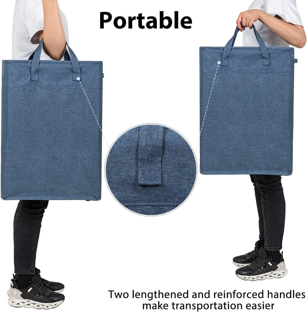 Narrow Laundry Hamper Skinny Laundry Basket 45L Denim Blue 21"