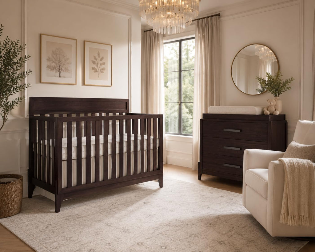 Atlas 5-in-1 Convertible Full-Size Baby Crib in Chestnut, GreenGuard Gold & BSA, Timeless Modern Minimalist, 3