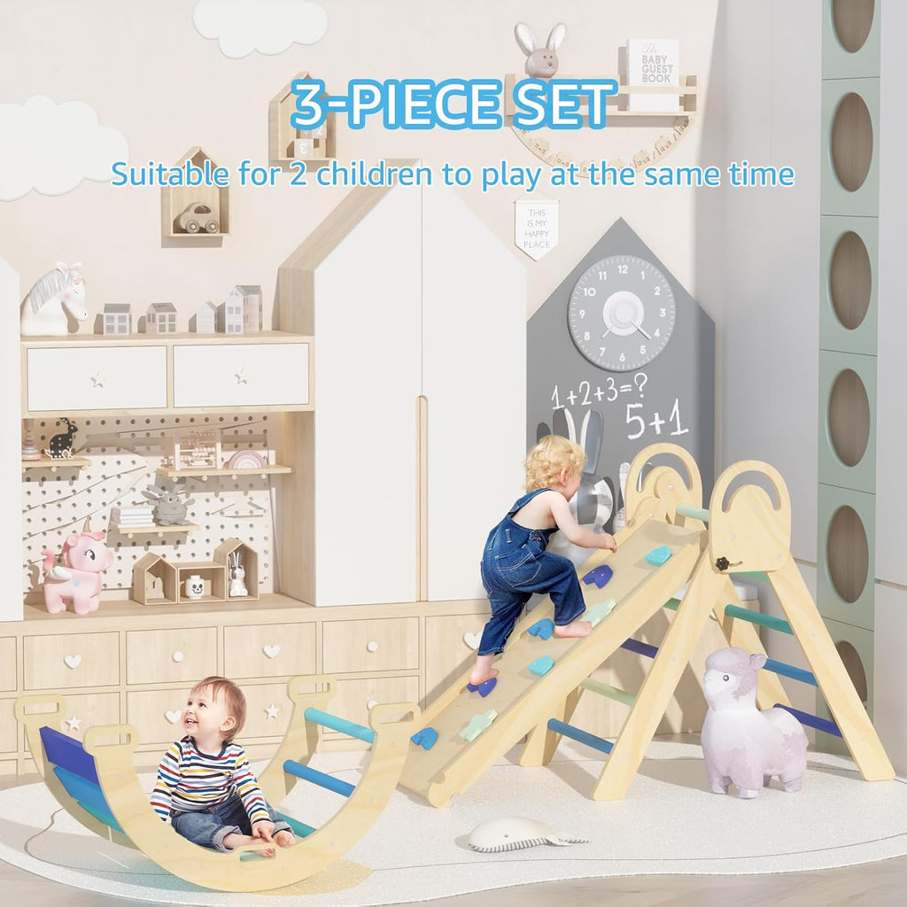 Triangle Set, Montessori Climbing Set, Baby Climbing Playset Toys Indoor, Jungle Gyms for Toddlers Ages 1-4, Toddler